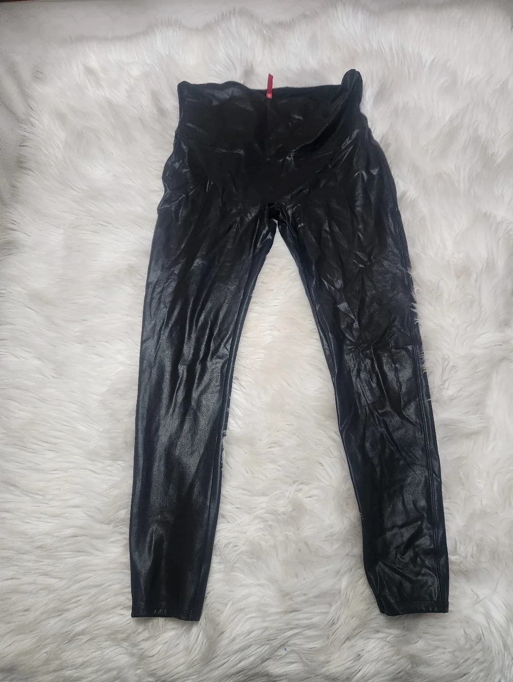 SPANX -  Faux Leather Ankle Leggings Black Women's Size 2X Shapewear - Picture 3 of 7
